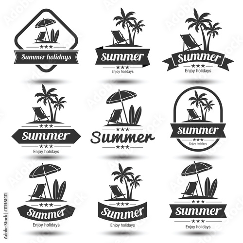 Summer emblem vector