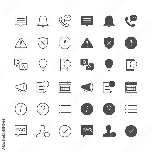 Information and notification icons, included normal and enable s