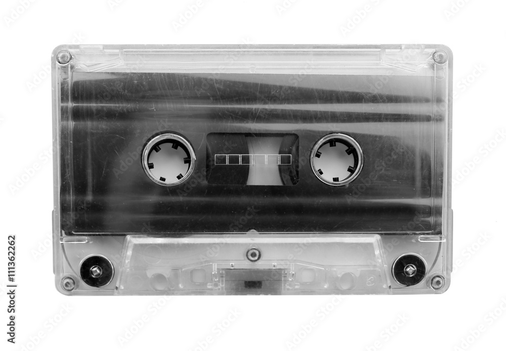 Fototapeta premium Old audio cassette, isolated on white