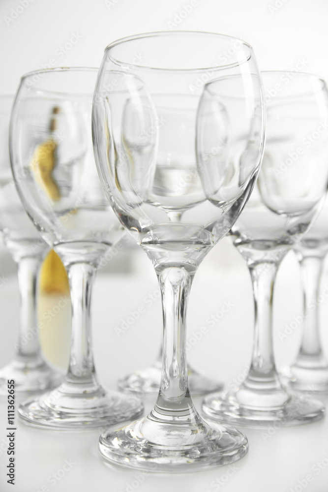 Wineglasses on blurred interior background Wineglasses on blurred interior background