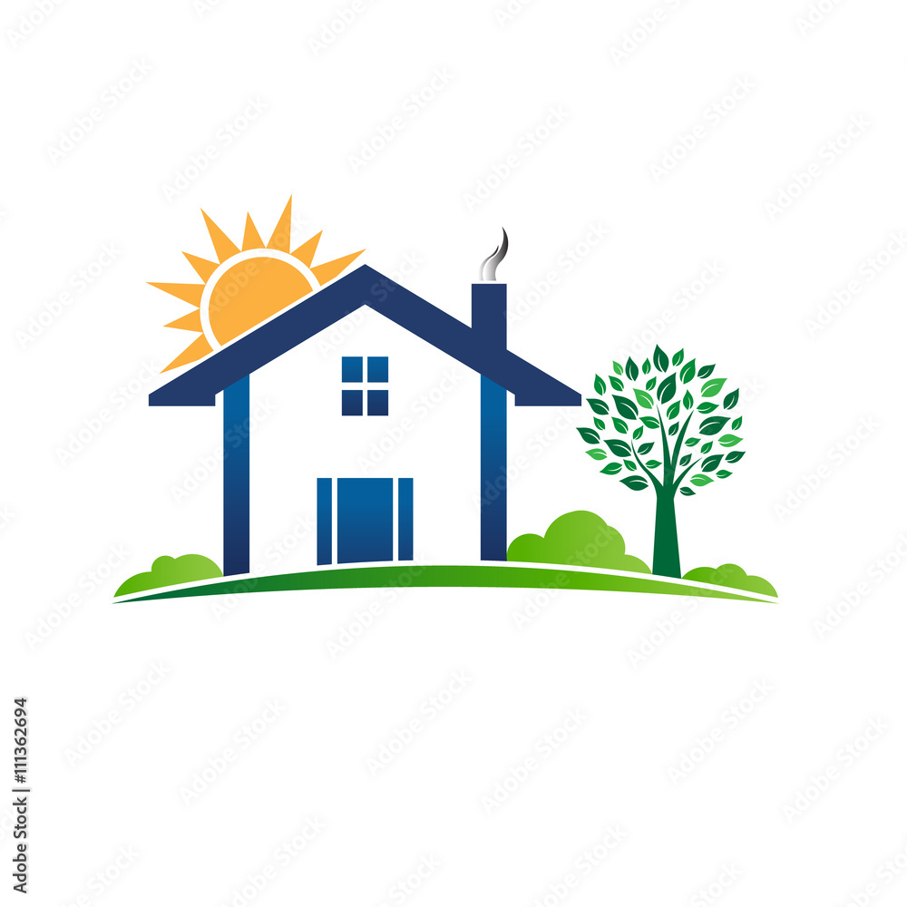 Fototapeta premium House Cabin Resort logo. Vector graphic illustration
