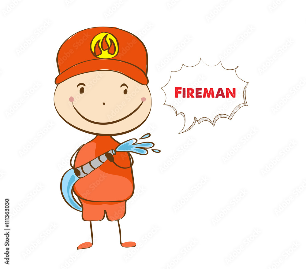 Fireman. A fireman spraying a water hose Fireman. A fireman spraying a water hose