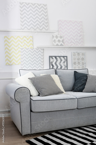 Modern interior with sofa a...