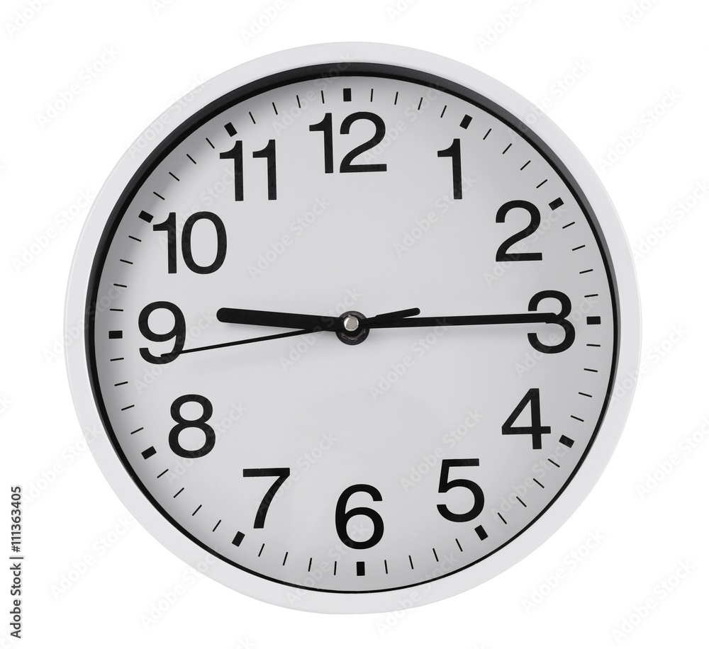 Round wall clock, isolated on white Round wall clock, isolated on white