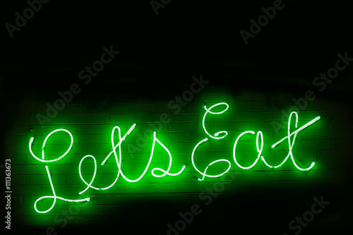 Let's Eat Neon Sign for a Restaurant