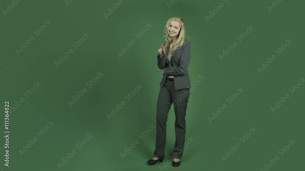 caucasian businesswoman isolated on chroma green screen background luck fingers crossed caucasian businesswoman isolated on chroma green screen background luck fingers crossed