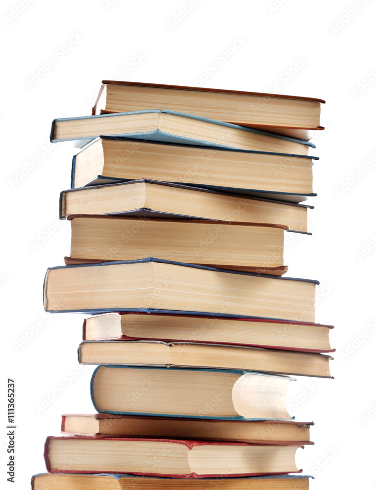 Stack of new and old books isolated on white Stack of new and old books isolated on white