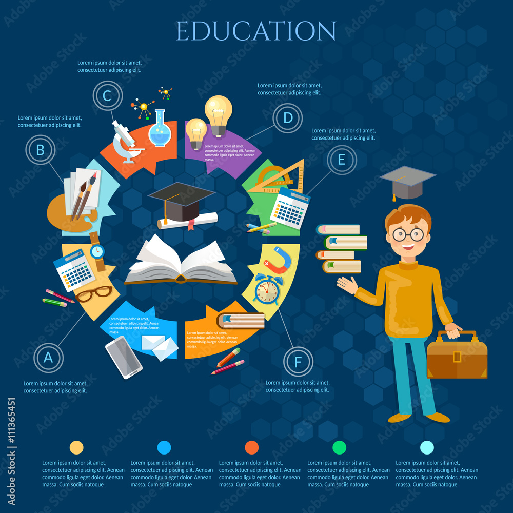 Education infographic diagram knowledge student learning Stock Vector ...