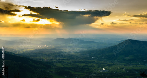 Sunset and mountain