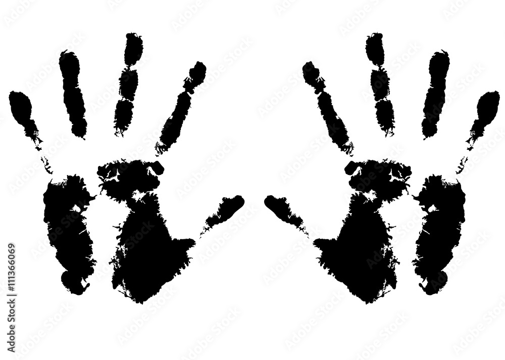 black hand prints on a white background black hand prints on a white background