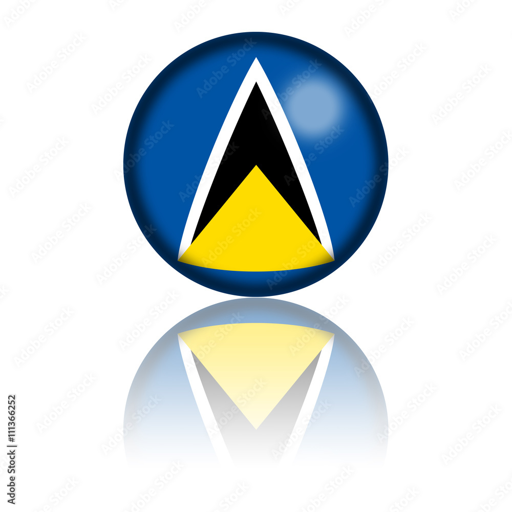 Saint Lucia Flag Sphere 3D Rendering Saint Lucia Flag Sphere 3D Rendering