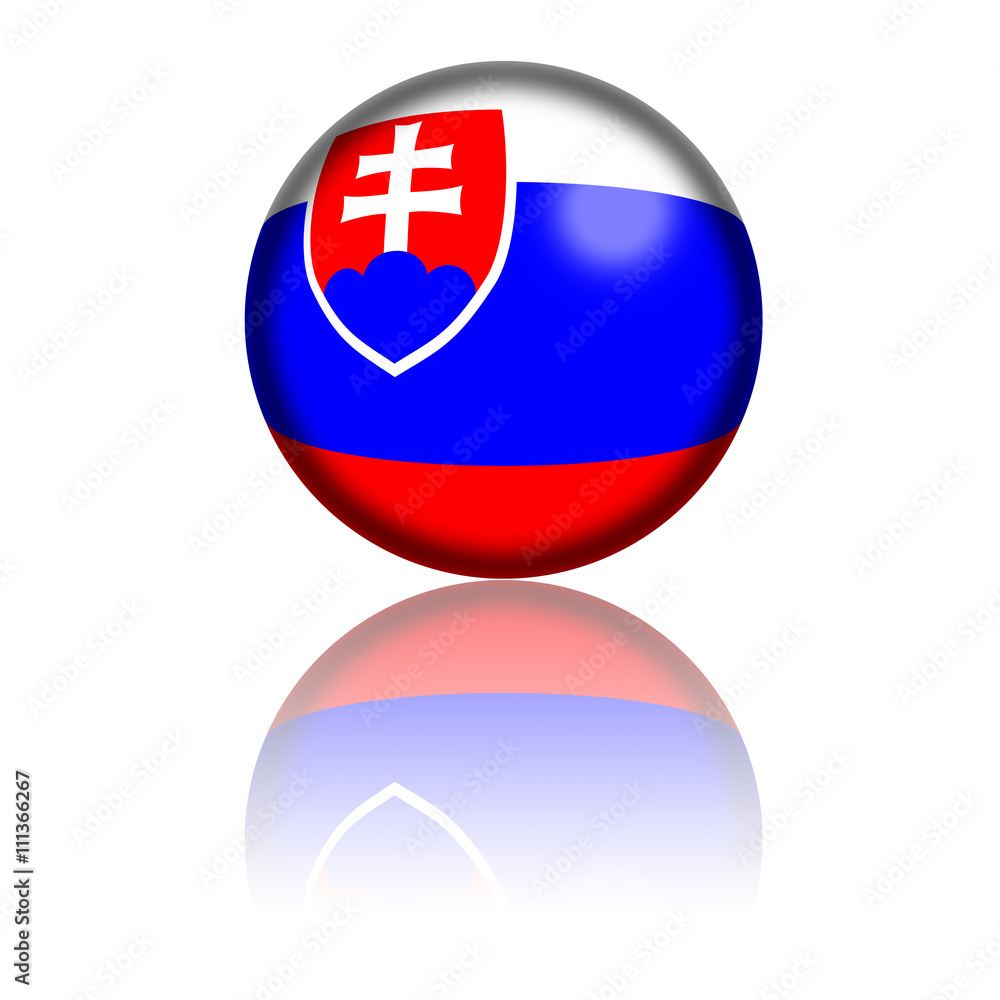 Slovakia Flag Sphere 3D Rendering