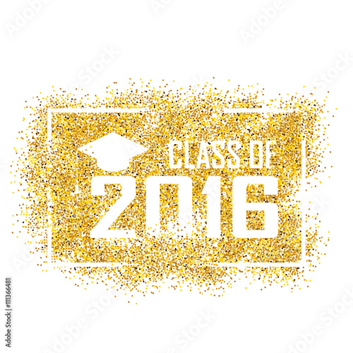 gold glittering  vector illustration of a graduating class in 20