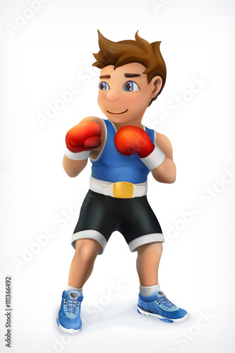 Little boxer, vector icon