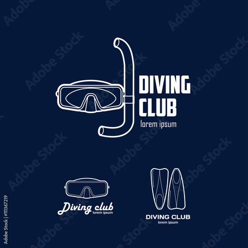 Set of logos for a diving club.