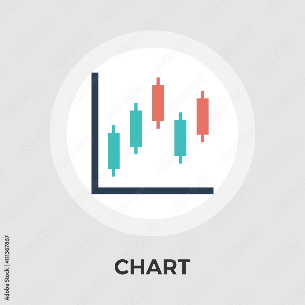 Chart flat single icon.