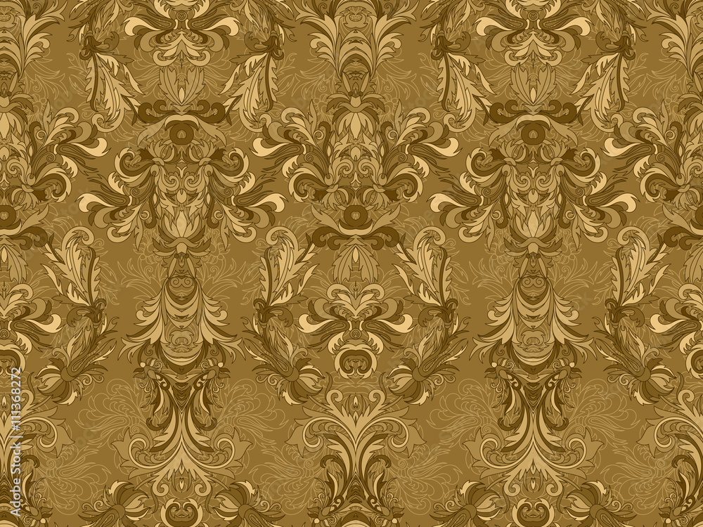 Luxury floral damask wallpaper. Seamless pattern background. Vector illustration
