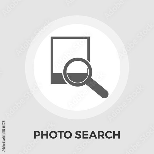 Photo search flat icon