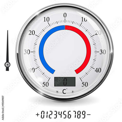 Thermometer. Round temperature measuring device