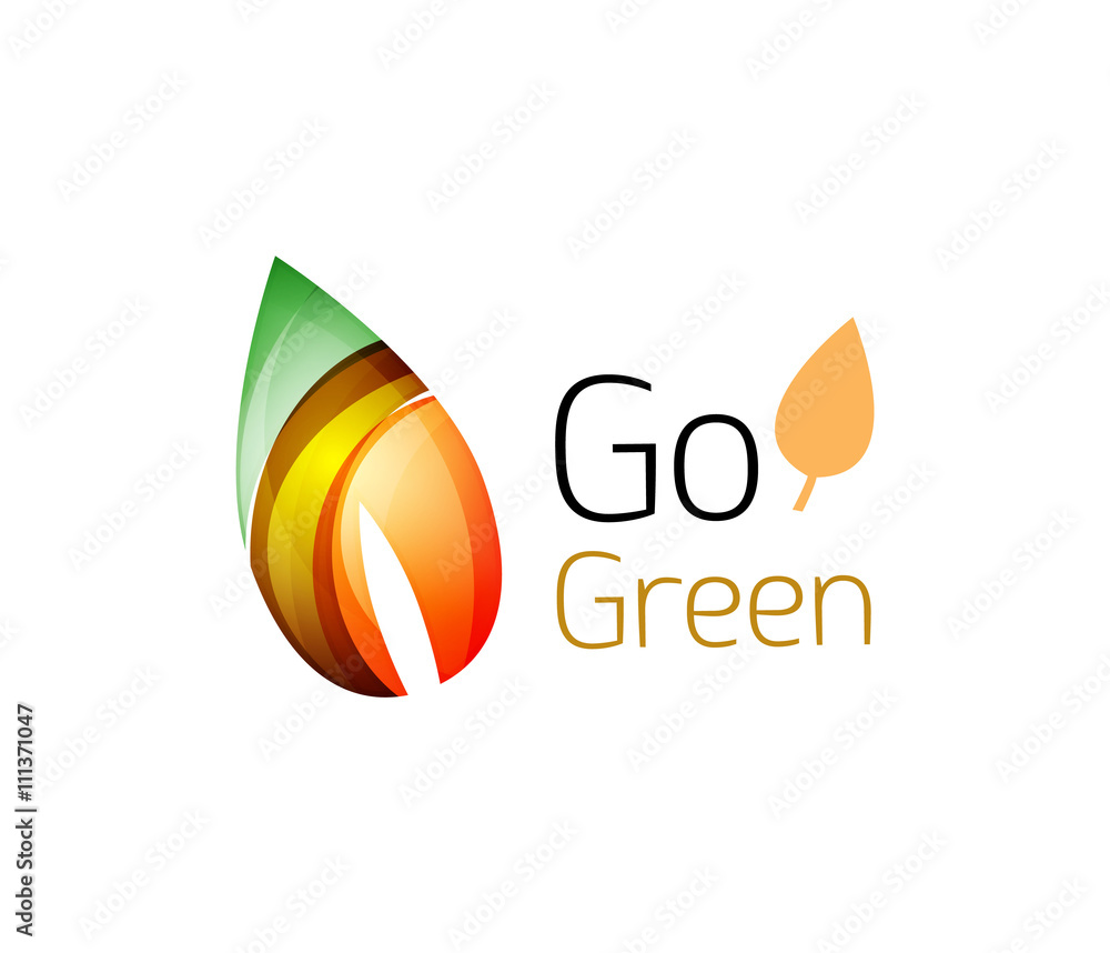Geometric abstract leaf business logo Geometric abstract leaf business logo