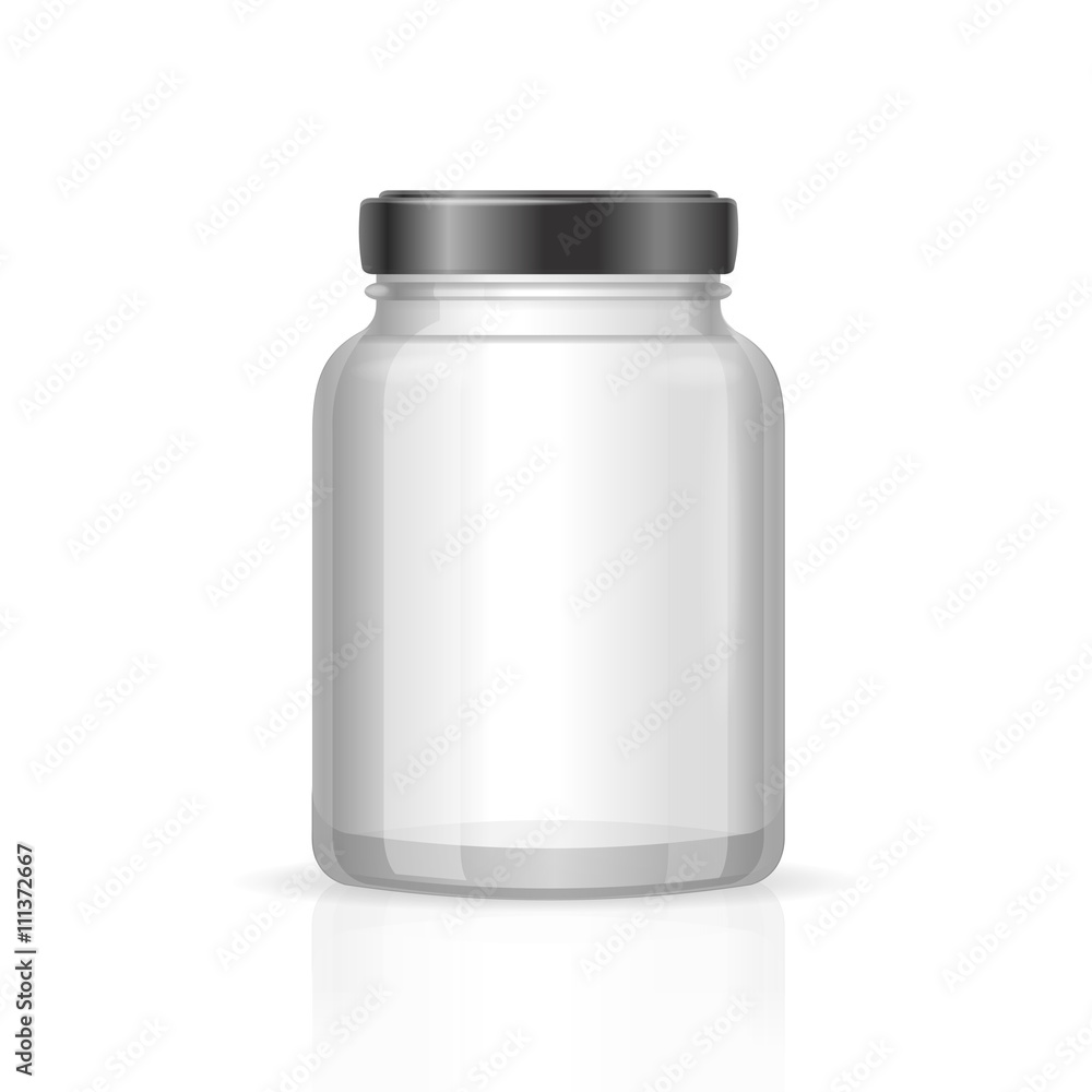Glass Jars Bottles Empty Transparent. Vector Glass Jars Bottles Empty Transparent. Vector