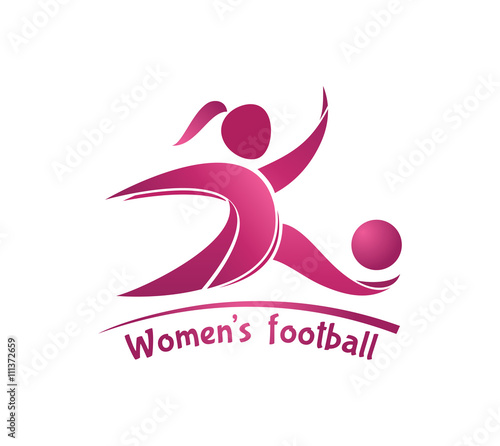 Women's football (soccer) logo. Vector template