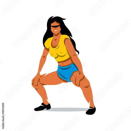 Vector Girl dancing Twerk Cartoon Illustration. 