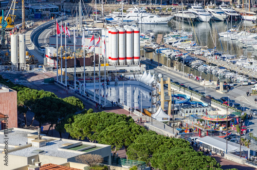 Various infractructure of the harbor in Monaco