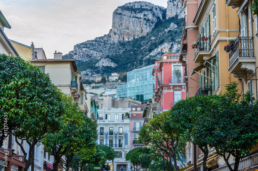 Monaco city in the mountains Alps