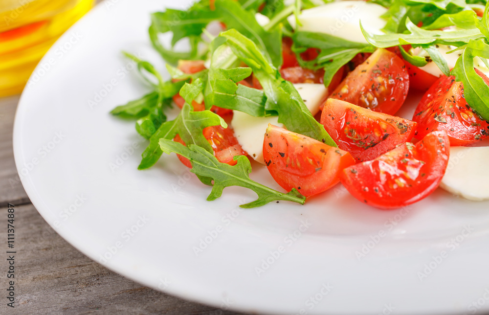 colorful fresh salad with mozzarella colorful fresh salad with mozzarella