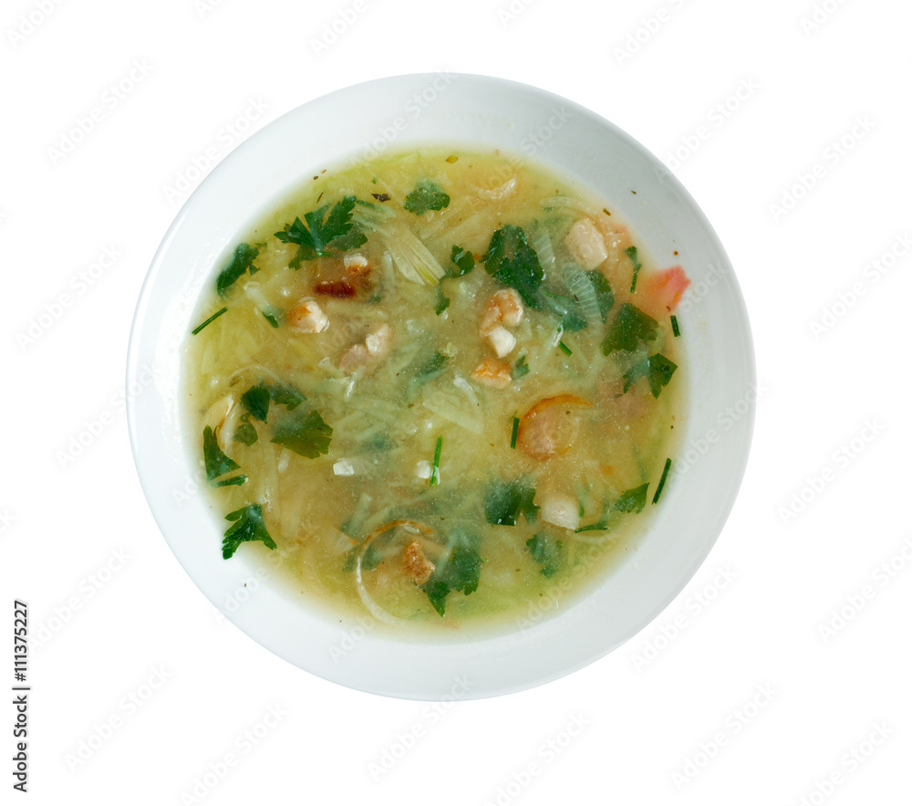 German soup with potatoes and bacon German soup with potatoes and bacon