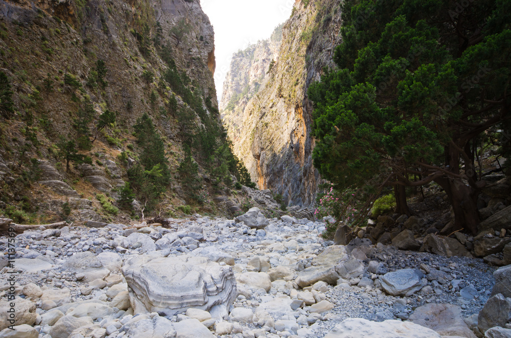 Passage of Samaria Gorge, Crete, Greece