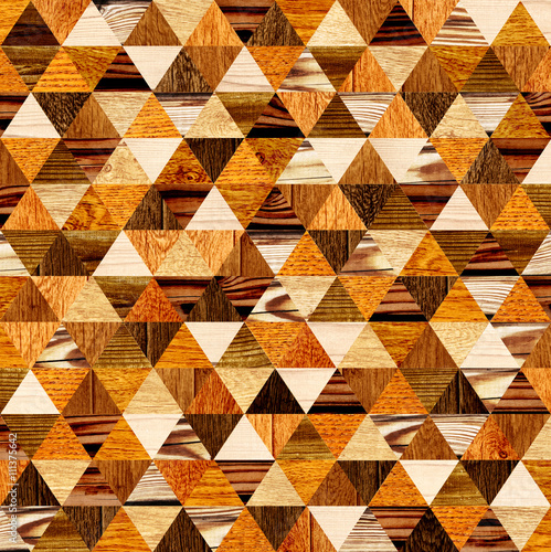 Fototapeta Naklejka Na Ścianę i Meble -  Grunge background with wooden triangles patterns