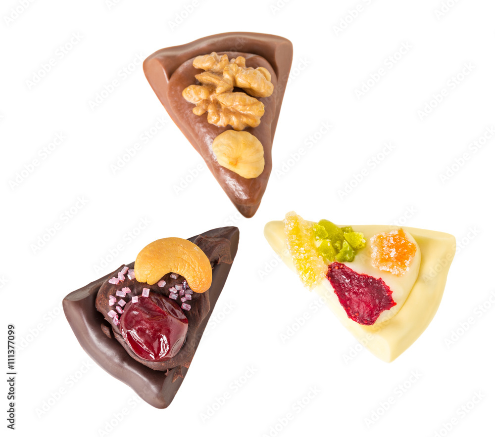 Delicious chocolate pizza slices. Delicious chocolate pizza slices.