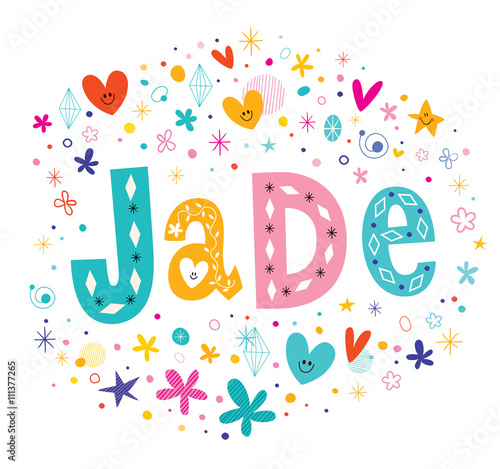 Jade girls name decorative lettering type design