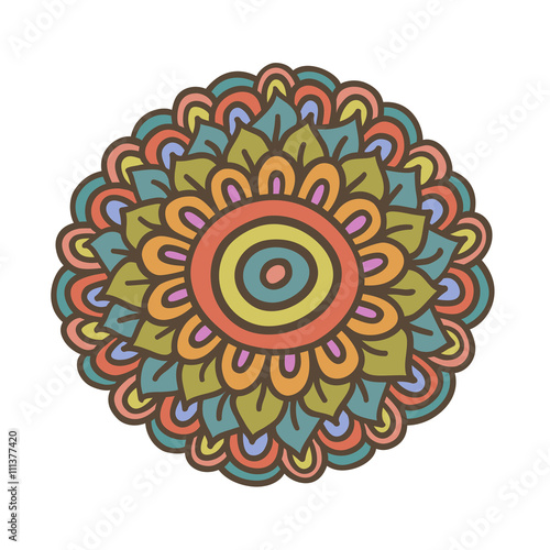 colorful simple doodle flower  hand drawn vector illustration
