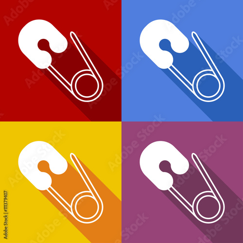 Icono plano imperdible con sombra en varios colores