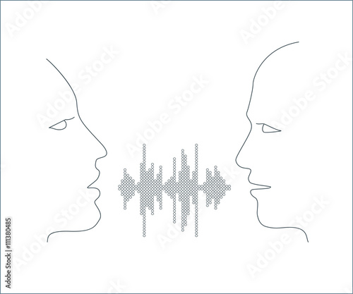 Wallpaper Mural Vector illustration of two people talk face to face. Torontodigital.ca