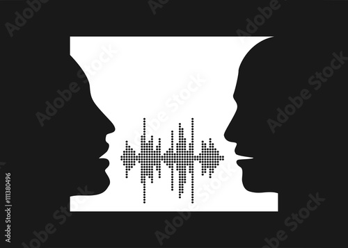 Wallpaper Mural Vector illustration of two people talk face to face. Torontodigital.ca