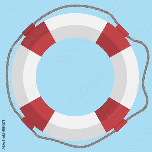 Vector lifebuoy web flat icon.
