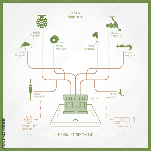 Vector illustration for fishing infographics