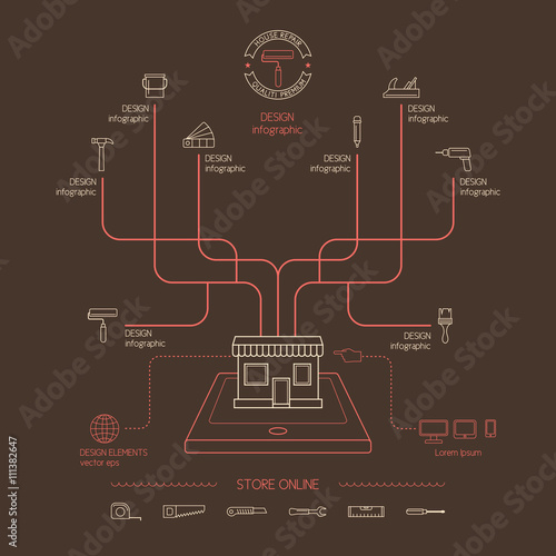 Vector illustration of home repair infographics