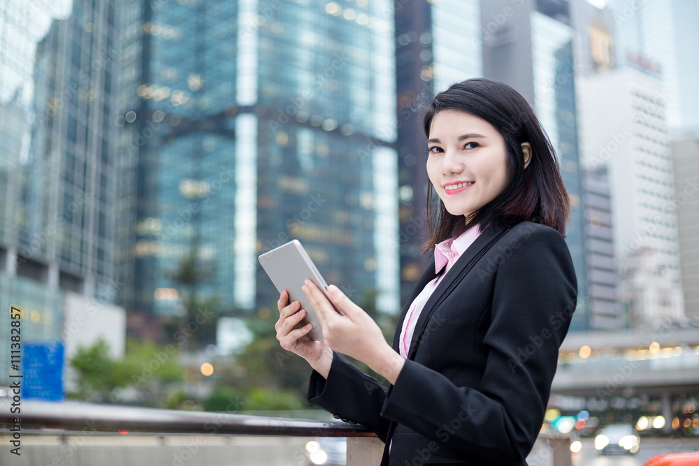Businesswoman hold with a tablet Businesswoman hold with a tablet