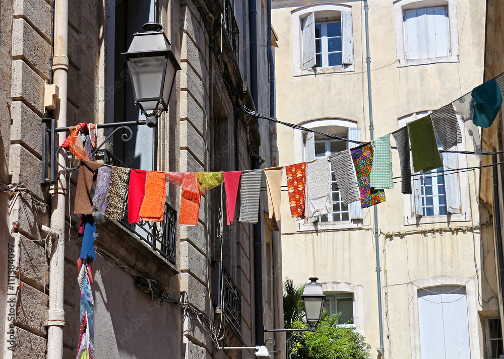 Naklejka premium Montpellier, rue de la Fontaine, décorations