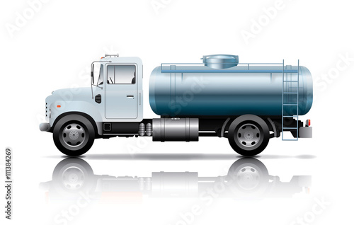 white tanker truck