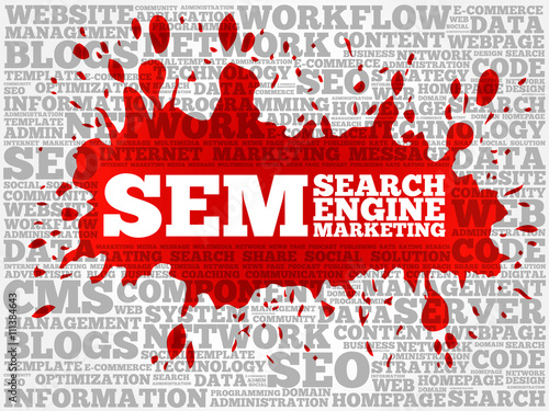 SEM (Search Engine Marketing) word cloud business concept