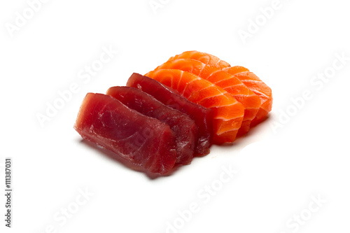 raw sashimi isolated on white background photo