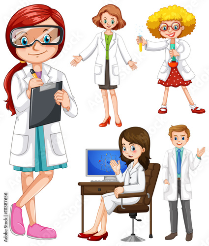 Scientists in white gown