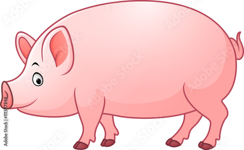 Cartoon happy pig  