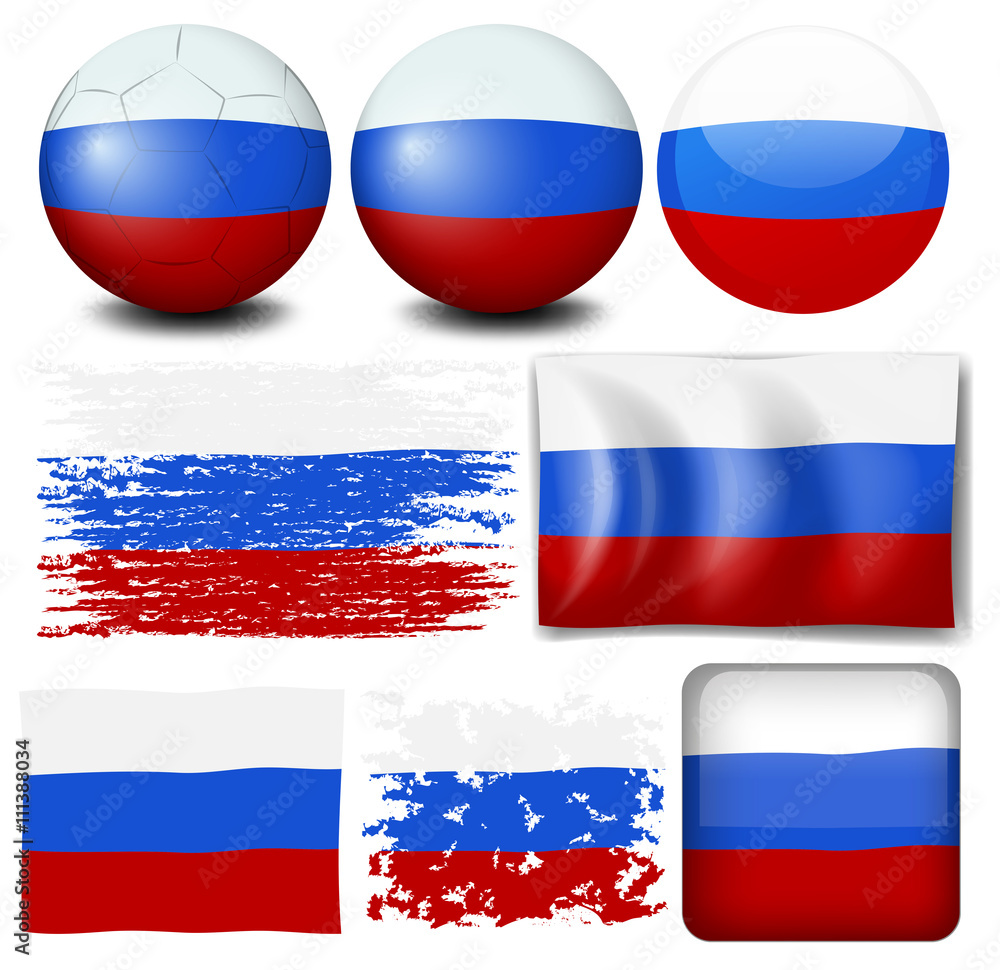 Russia flag on different items Russia flag on different items
